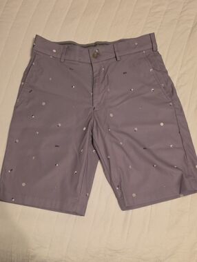 Walter Hagen Lavender Printed Flat Front Golf Shorts